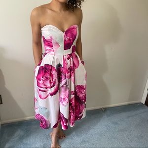 Pink and white Floral ASOS dress